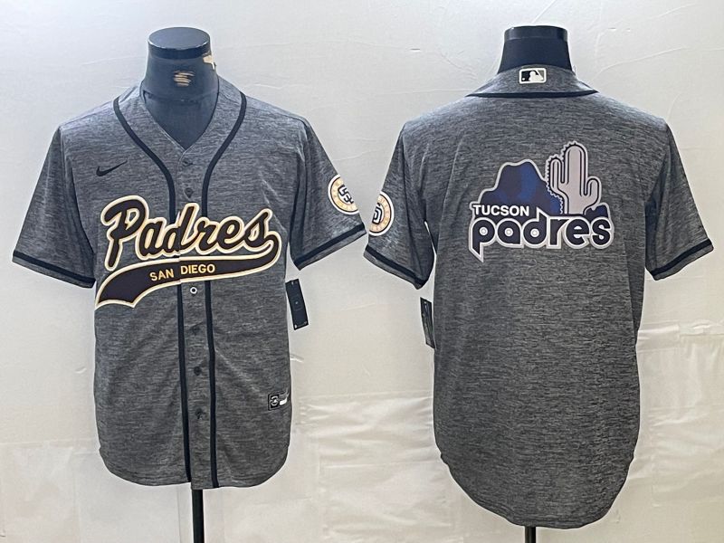 Men San Diego Padres Blank Grey Jointly 2024 Nike MLB Jersey style 5->->MLB Jersey